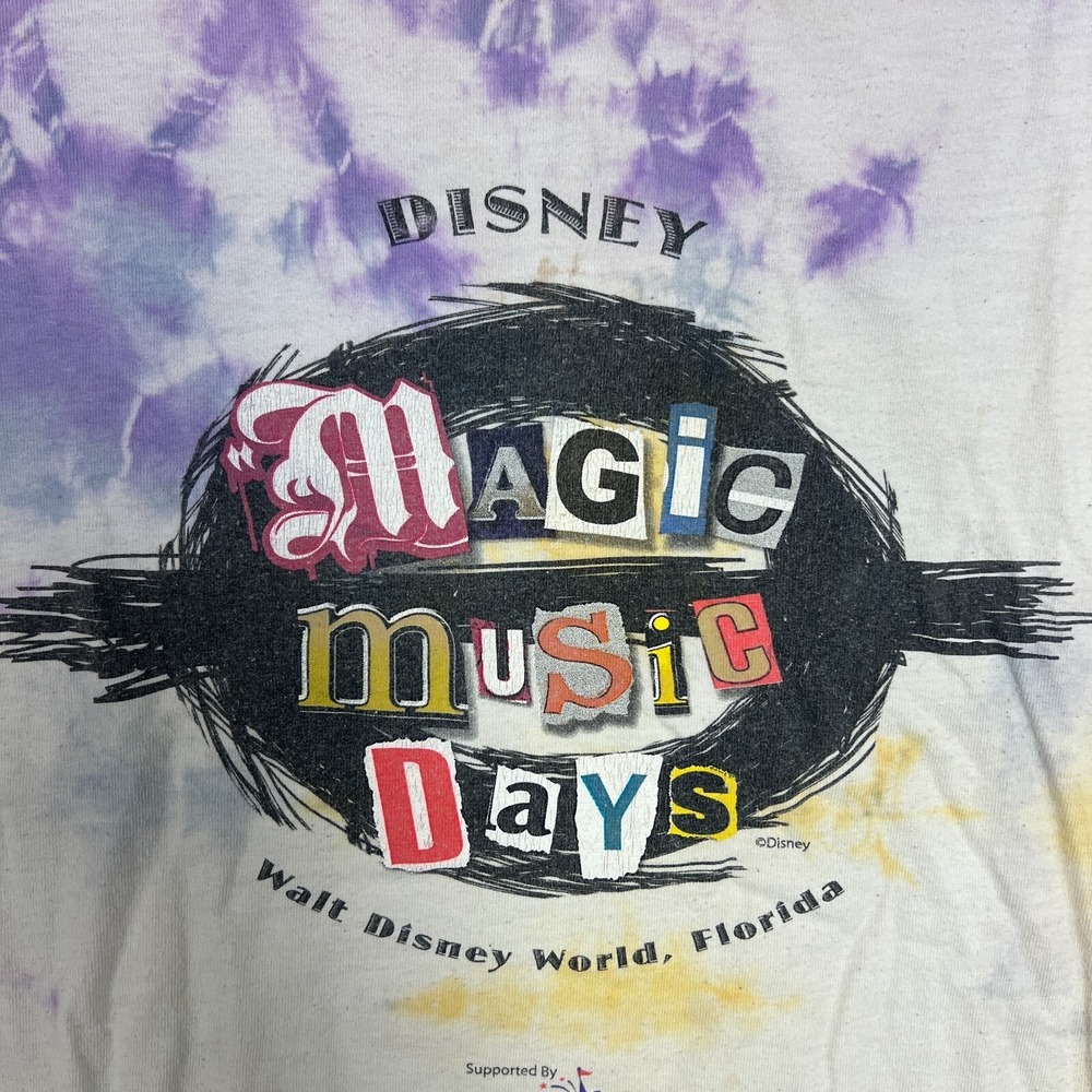 Vintage Disney Magic Music Days Shirt Mens XL Purple 1990s Florida Tie Dye - Picture 4 of 13